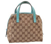 Authentic GUCCI Vintage Hand Bag Purse GG Canvas Leather 124542 Brown 1102K