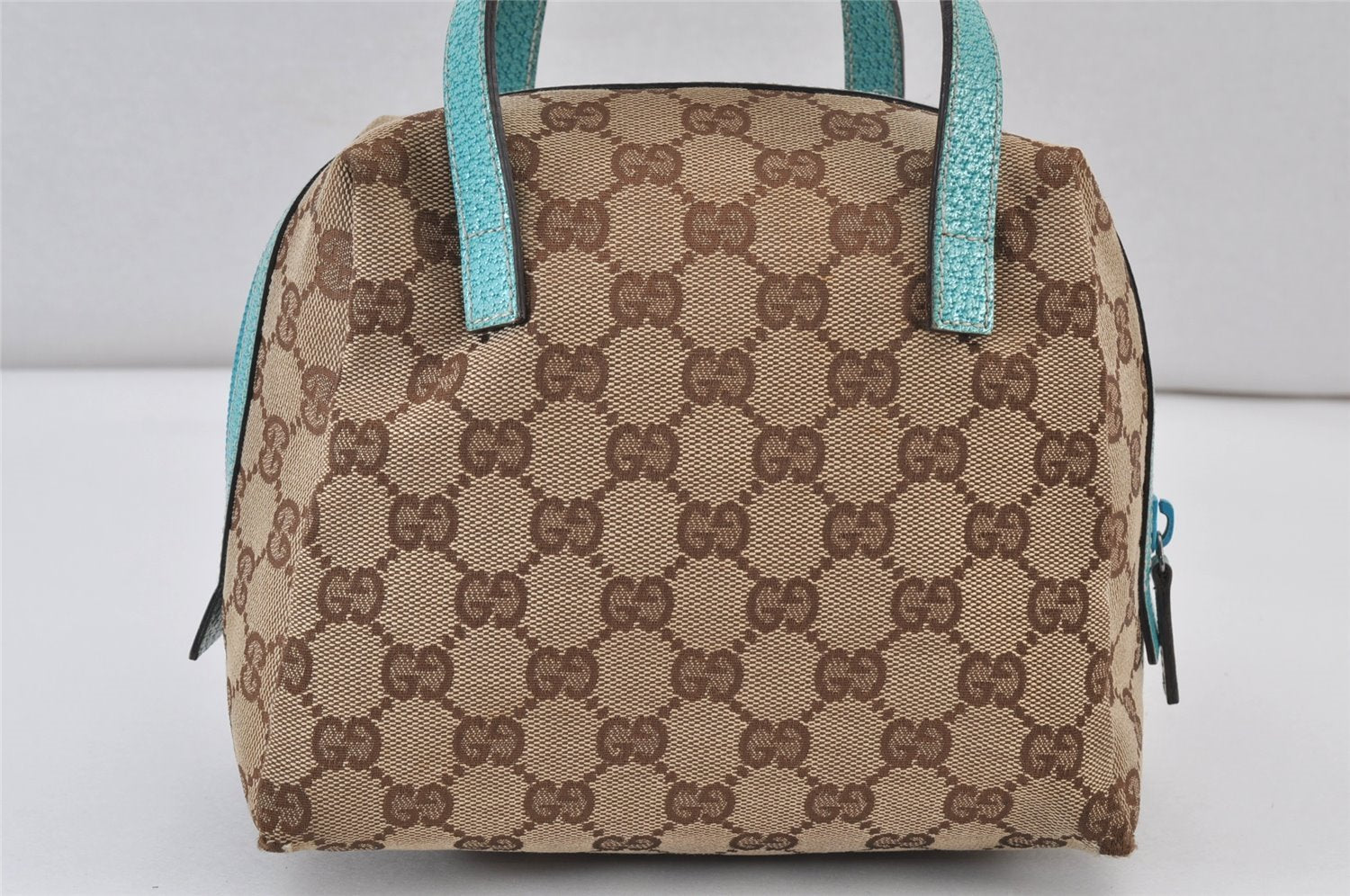 Authentic GUCCI Vintage Hand Bag Purse GG Canvas Leather 124542 Brown 1102K