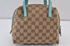 Authentic GUCCI Vintage Hand Bag Purse GG Canvas Leather 124542 Brown 1102K