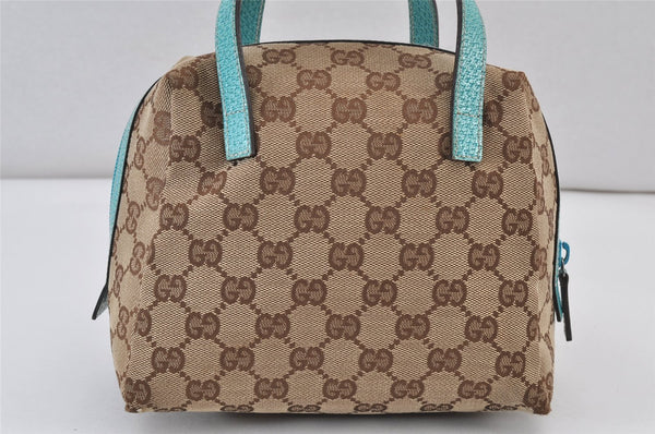 Authentic GUCCI Vintage Hand Bag Purse GG Canvas Leather 124542 Brown 1102K