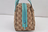 Authentic GUCCI Vintage Hand Bag Purse GG Canvas Leather 124542 Brown 1102K