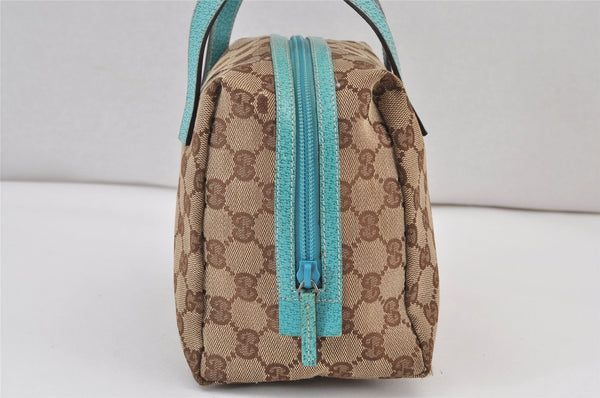 Authentic GUCCI Vintage Hand Bag Purse GG Canvas Leather 124542 Brown 1102K