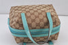 Authentic GUCCI Vintage Hand Bag Purse GG Canvas Leather 124542 Brown 1102K