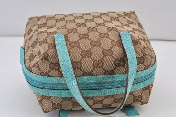 Authentic GUCCI Vintage Hand Bag Purse GG Canvas Leather 124542 Brown 1102K