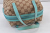 Authentic GUCCI Vintage Hand Bag Purse GG Canvas Leather 124542 Brown 1102K