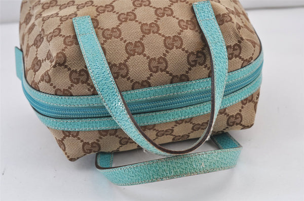 Authentic GUCCI Vintage Hand Bag Purse GG Canvas Leather 124542 Brown 1102K