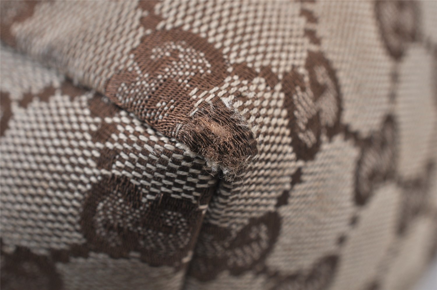 Authentic GUCCI Vintage Hand Bag Purse GG Canvas Leather 124542 Brown 1102K