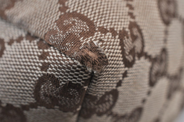 Authentic GUCCI Vintage Hand Bag Purse GG Canvas Leather 124542 Brown 1102K