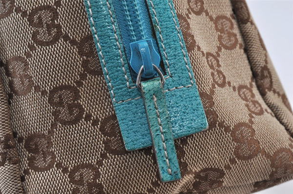 Authentic GUCCI Vintage Hand Bag Purse GG Canvas Leather 124542 Brown 1102K