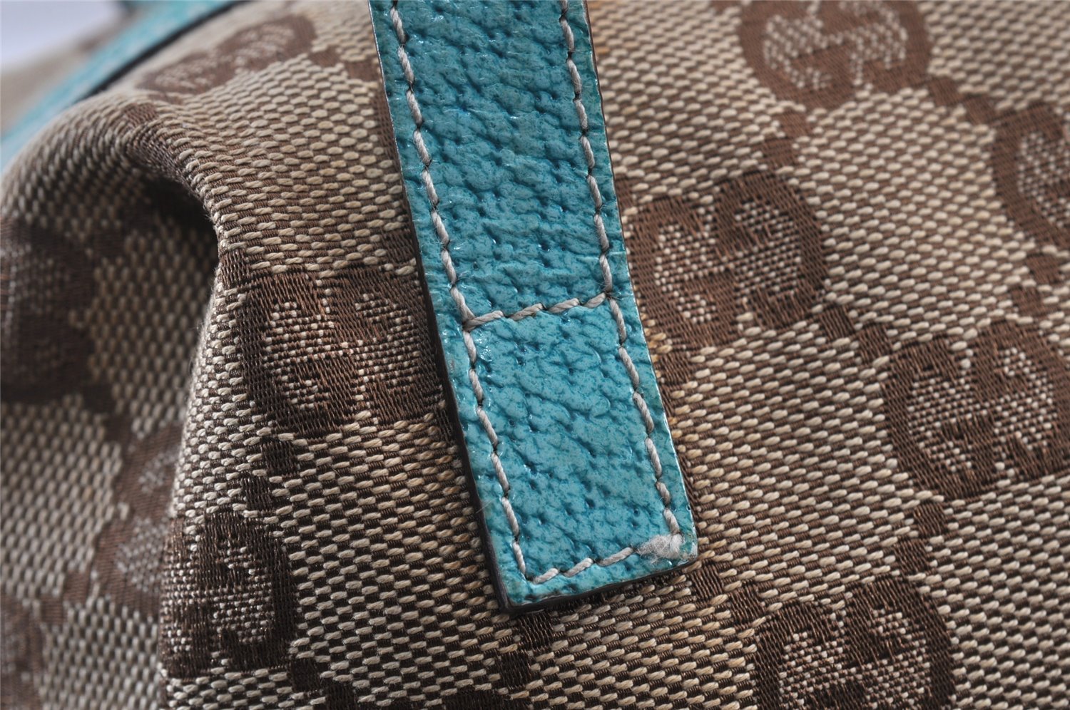 Authentic GUCCI Vintage Hand Bag Purse GG Canvas Leather 124542 Brown 1102K