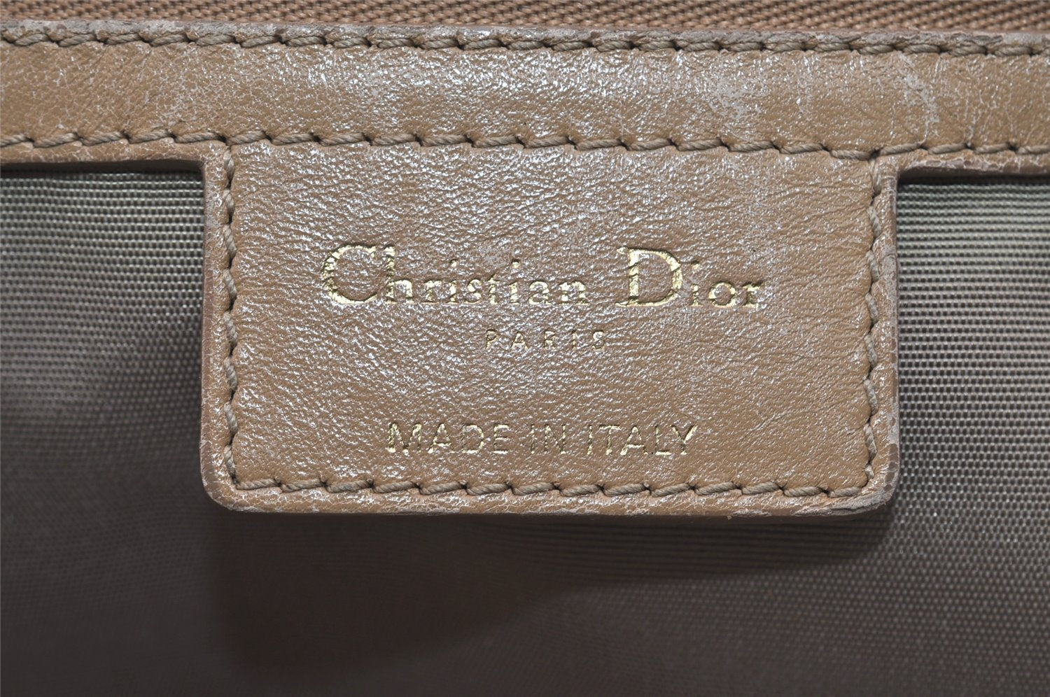Authentic Christian Dior Panarea Cannage Tote Bag PVC Leather Beige 1103I