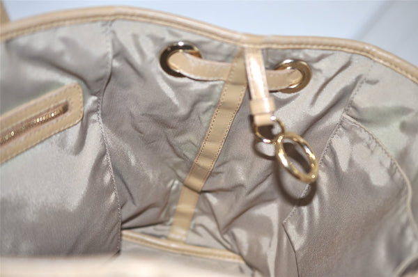 Authentic Christian Dior Panarea Cannage Tote Bag PVC Leather Beige 1103I