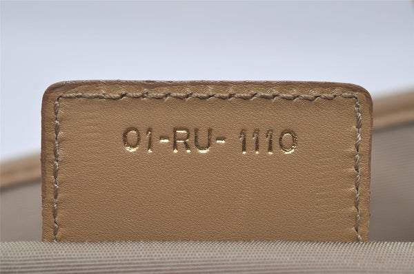 Authentic Christian Dior Panarea Cannage Tote Bag PVC Leather Beige 1103I