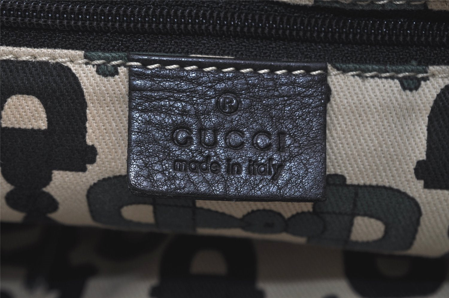 Authentic GUCCI Guccissima Abbey Shoulder Tote Bag GG Leather 141472 Black 1104I