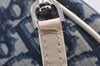 Authentic Christian Dior Trotter Saddle Shoulder Hand Bag PVC Enamel Blue 1104K