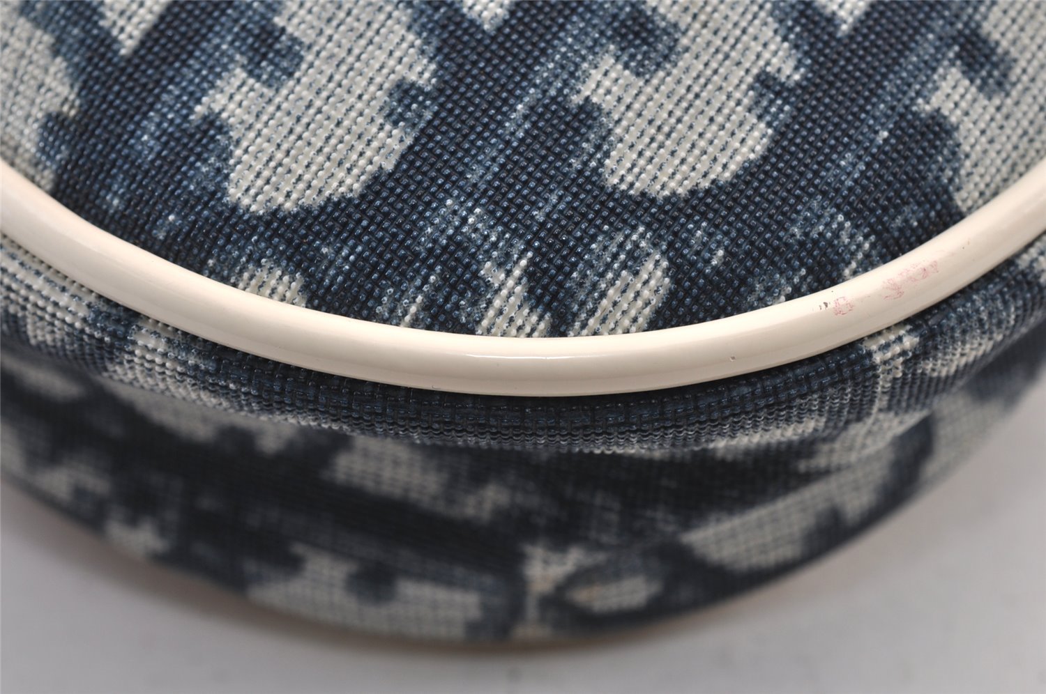 Authentic Christian Dior Trotter Saddle Shoulder Hand Bag PVC Enamel Blue 1104K
