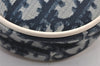 Authentic Christian Dior Trotter Saddle Shoulder Hand Bag PVC Enamel Blue 1104K