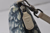 Authentic Christian Dior Trotter Saddle Shoulder Hand Bag PVC Enamel Blue 1104K
