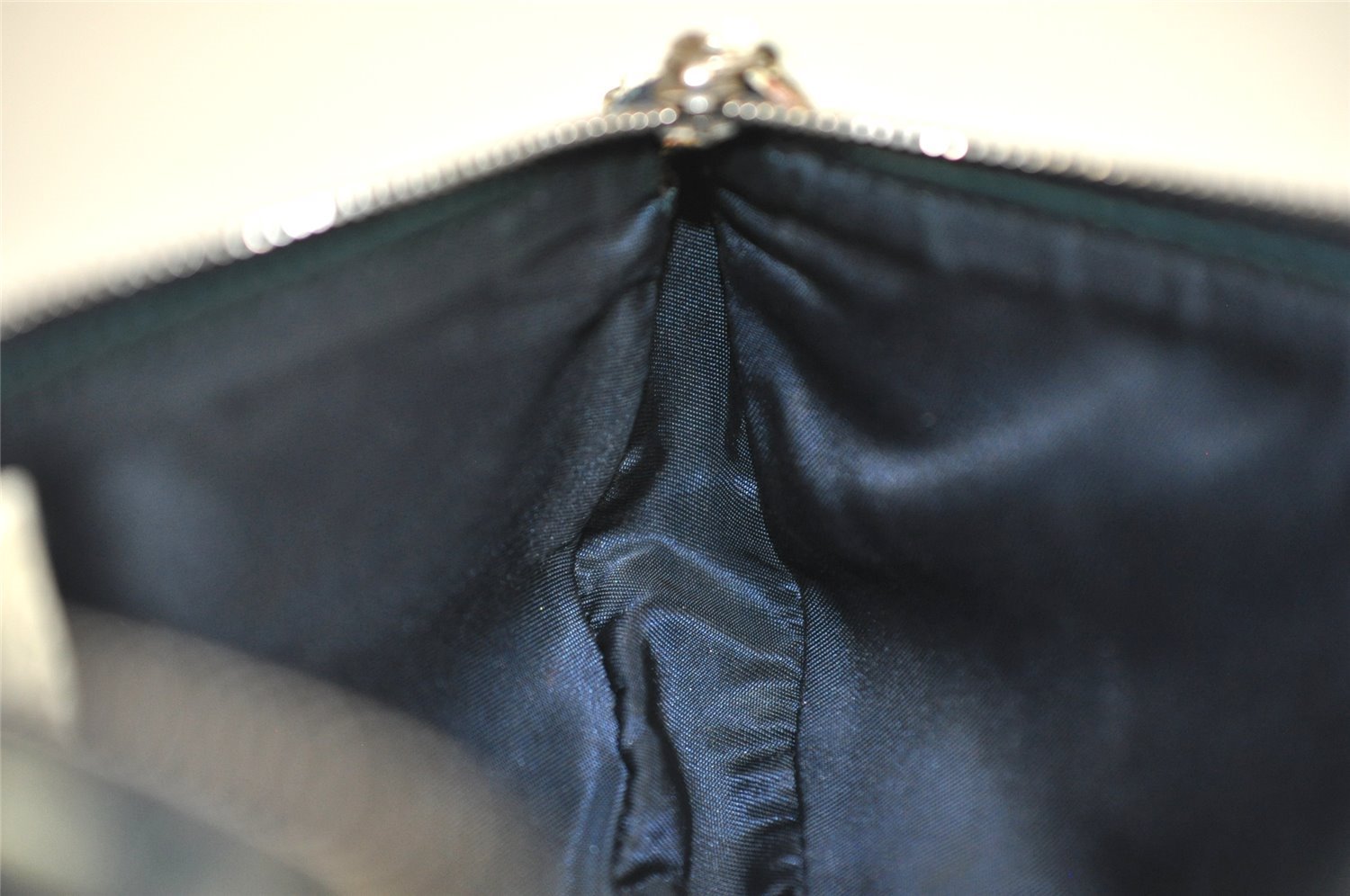 Authentic Christian Dior Trotter Saddle Shoulder Hand Bag PVC Enamel Blue 1104K