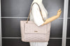 Authentic kate spade Quilting Leather Chain Shoulder Tote Bag Light Gray 1105I