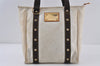 Authentic Louis Vuitton Antigua Cabas MM Tote Bag White Brown M40036 LV 1105J