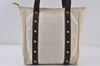 Authentic Louis Vuitton Antigua Cabas MM Tote Bag White Brown M40036 LV 1105J