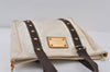 Authentic Louis Vuitton Antigua Cabas MM Tote Bag White Brown M40036 LV 1105J