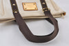 Authentic Louis Vuitton Antigua Cabas MM Tote Bag White Brown M40036 LV 1105J