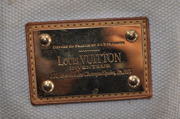 Authentic Louis Vuitton Antigua Cabas MM Tote Bag White Brown M40036 LV 1105J
