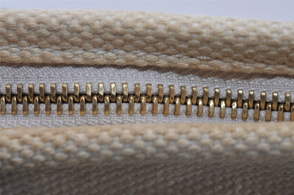 Authentic Louis Vuitton Antigua Cabas MM Tote Bag White Brown M40036 LV 1105J