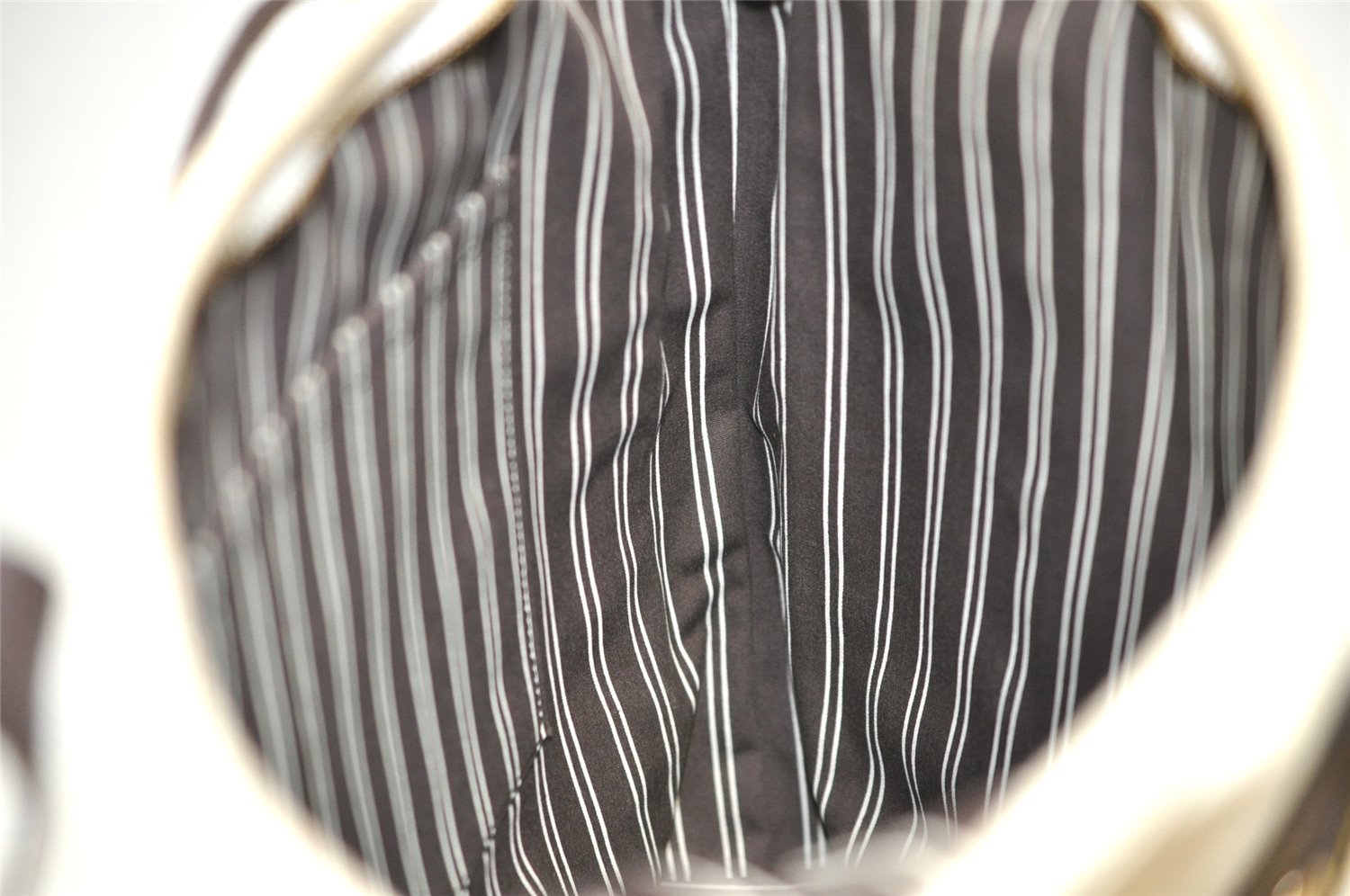 Authentic Louis Vuitton Antigua Cabas MM Tote Bag White Brown M40036 LV 1105J