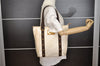 Authentic Louis Vuitton Antigua Cabas MM Tote Bag White Brown M40036 LV 1105J