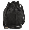 Authentic BOTTEGA VENETA Intrecciato Leather Shoulder Drawstring Bag Black 1106J