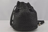 Authentic BOTTEGA VENETA Intrecciato Leather Shoulder Drawstring Bag Black 1106J