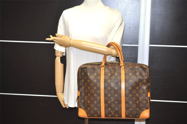 Authentic Louis Vuitton Monogram Porte Documents Voyage M53361 Briefcase 1107I