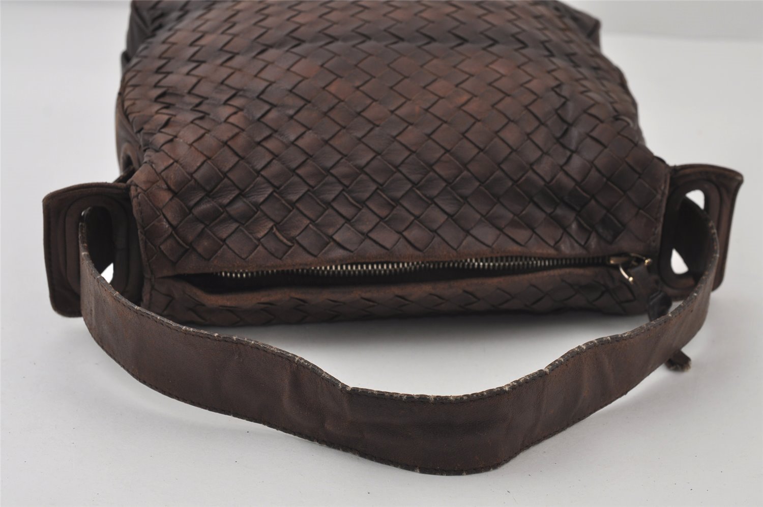 Authentic BOTTEGA VENETA Intrecciato Leather Shoulder Hand Bag Brown 1107J