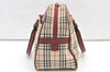 Authentic BURBERRY Vintage Nova Check Canvas Leather Hand Boston Bag Beige 1107K