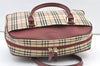 Authentic BURBERRY Vintage Nova Check Canvas Leather Hand Boston Bag Beige 1107K
