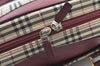 Authentic BURBERRY Vintage Nova Check Canvas Leather Hand Boston Bag Beige 1107K