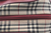 Authentic BURBERRY Vintage Nova Check Canvas Leather Hand Boston Bag Beige 1107K
