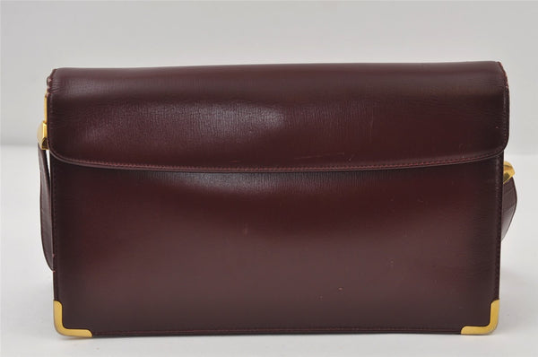 Authentic Christian Dior Shoulder Cross Body Bag Purse Leather Bordeaux CD 1108J