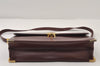 Authentic Christian Dior Shoulder Cross Body Bag Purse Leather Bordeaux CD 1108J