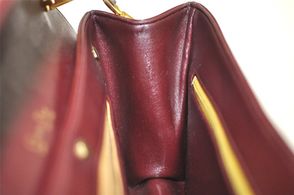 Authentic Christian Dior Shoulder Cross Body Bag Purse Leather Bordeaux CD 1108J