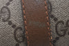 Authentic GUCCI Web Sherry Line Hand Boston Bag GG PVC Leather Brown 1109I
