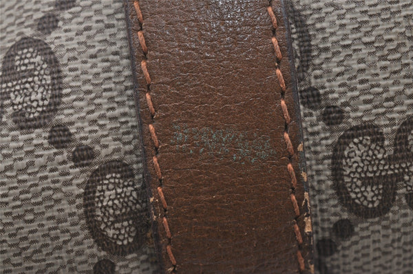 Authentic GUCCI Web Sherry Line Hand Boston Bag GG PVC Leather Brown 1109I