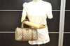 Authentic GUCCI Web Sherry Line Hand Boston Bag GG PVC Leather Brown 1109I