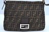Authentic FENDI Zucca Mamma Baguette Shoulder Bag Canvas Leather Brown 1110I