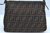 Authentic FENDI Zucca Mamma Baguette Shoulder Bag Canvas Leather Brown 1110I