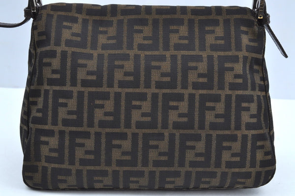Authentic FENDI Zucca Mamma Baguette Shoulder Bag Canvas Leather Brown 1110I