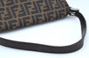 Authentic FENDI Zucca Mamma Baguette Shoulder Bag Canvas Leather Brown 1110I